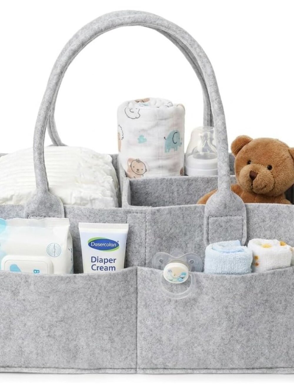 Baby Diaper Caddy Organizer, Gray, Medium
